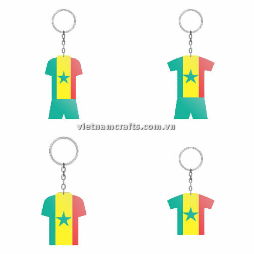 Wholesale World Cup 2022 Qatar Mechadise Buy Bulk Double Sided Acrylic Keychain Souvenir Football Kit Senegal Keyring