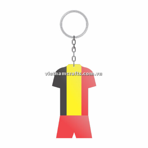 Wholesale World Cup 2022 Qatar Mechadise Buy Bulk Double Sided Acrylic Keychain Souvenir National Football Kit Belgium Keychain 1