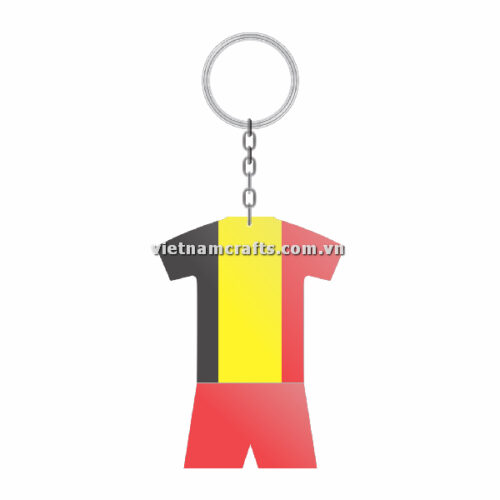 Wholesale World Cup 2022 Qatar Mechadise Buy Bulk Double Sided Acrylic Keychain Souvenir National Football Kit Belgium Keychain 2