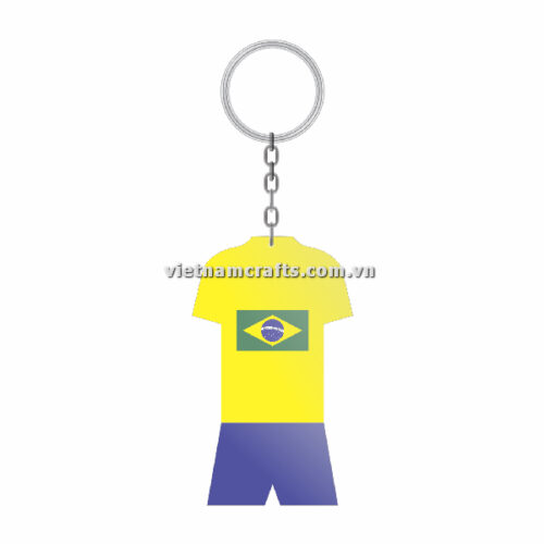 Wholesale World Cup 2022 Qatar Mechadise Buy Bulk Double Sided Acrylic Keychain Souvenir National Football Kit Brazil Keychain 1