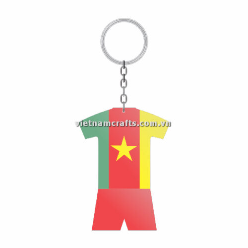 Wholesale World Cup 2022 Qatar Mechadise Buy Bulk Double Sided Acrylic Keychain Souvenir National Football Kit Cameroon Keychain 2