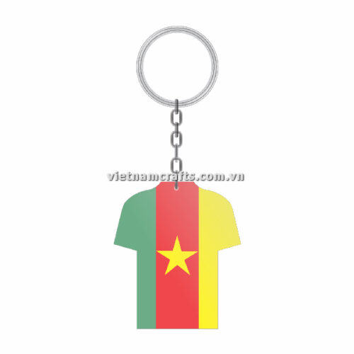 Wholesale World Cup 2022 Qatar Mechadise Buy Bulk Double Sided Acrylic Keychain Souvenir National Football Kit Cameroon Keychain 3