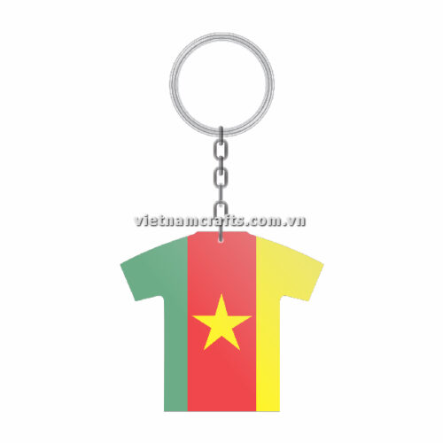 Wholesale World Cup 2022 Qatar Mechadise Buy Bulk Double Sided Acrylic Keychain Souvenir National Football Kit Cameroon Keychain 4