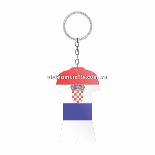 Wholesale World Cup 2022 Qatar Mechadise Buy Bulk Double Sided Acrylic Keychain Souvenir National Football Kit Croatia Keychain 1
