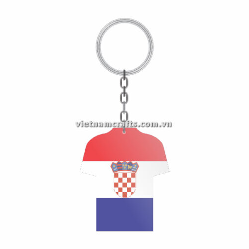 Wholesale World Cup 2022 Qatar Mechadise Buy Bulk Double Sided Acrylic Keychain Souvenir National Football Kit Croatia Keychain 3
