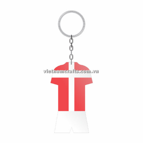 Wholesale World Cup 2022 Qatar Mechadise Buy Bulk Double Sided Acrylic Keychain Souvenir National Football Kit Denmark Keychain 1