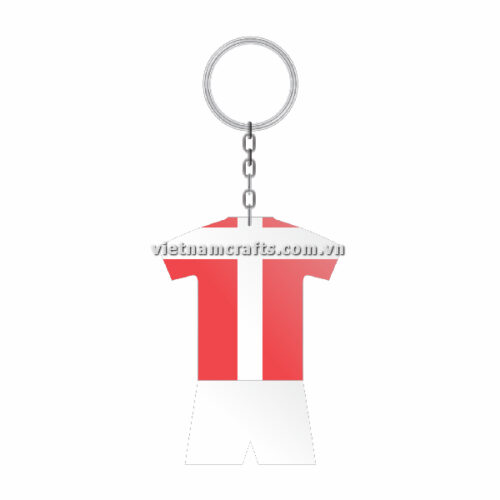 Wholesale World Cup 2022 Qatar Mechadise Buy Bulk Double Sided Acrylic Keychain Souvenir National Football Kit Denmark Keychain 2