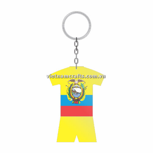 Wholesale World Cup 2022 Qatar Mechadise Buy Bulk Double Sided Acrylic Keychain Souvenir National Football Kit Ecuador Keychain 2