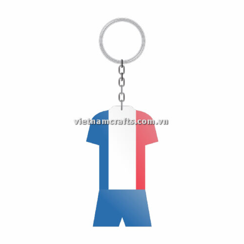 Wholesale World Cup 2022 Qatar Mechadise Buy Bulk Double Sided Acrylic Keychain Souvenir National Football Kit France Keychain 1