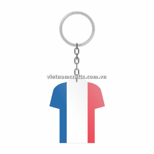 Wholesale World Cup 2022 Qatar Mechadise Buy Bulk Double Sided Acrylic Keychain Souvenir National Football Kit France Keychain 3