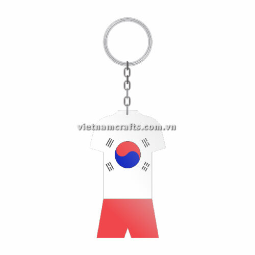 Wholesale World Cup 2022 Qatar Mechadise Buy Bulk Double Sided Acrylic Keychain Souvenir National Football Kit Korean Republic Keychain 1