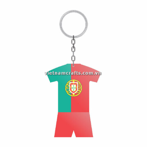 Wholesale World Cup 2022 Qatar Mechadise Buy Bulk Double Sided Acrylic Keychain Souvenir National Football Kit Portugal Keychain 2