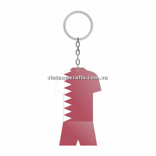 Wholesale World Cup 2022 Qatar Mechadise Buy Bulk Double Sided Acrylic Keychain Souvenir National Football Kit Qatar Keychain 1