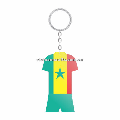 Wholesale World Cup 2022 Qatar Mechadise Buy Bulk Double Sided Acrylic Keychain Souvenir National Football Kit Senegal Keychain 1