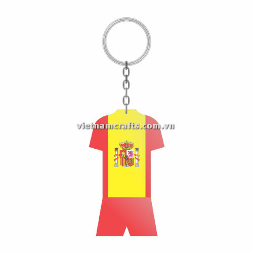 Wholesale World Cup 2022 Qatar Mechadise Buy Bulk Double Sided Acrylic Keychain Souvenir National Football Kit Spain Keychain 1