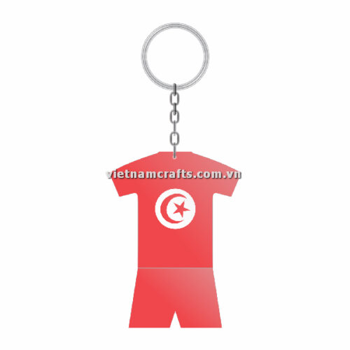Wholesale World Cup 2022 Qatar Mechadise Buy Bulk Double Sided Acrylic Keychain Souvenir National Football Kit Tunisia Keychain 2
