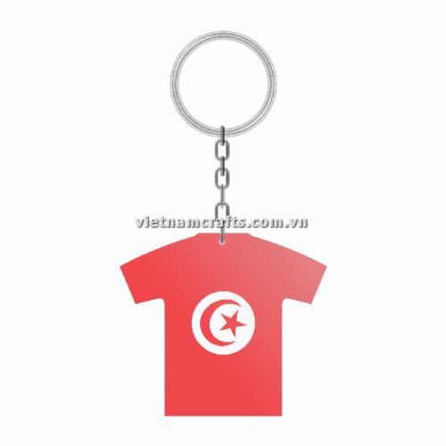 Wholesale World Cup 2022 Qatar Mechadise Buy Bulk Double Sided Acrylic Keychain Souvenir National Football Kit Tunisia Keychain 4