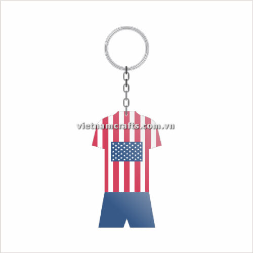 Wholesale World Cup 2022 Qatar Mechadise Buy Bulk Double Sided Acrylic Keychain Souvenir National Football Kit United States Keychain 2