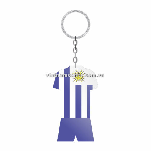 Wholesale World Cup 2022 Qatar Mechadise Buy Bulk Double Sided Acrylic Keychain Souvenir National Football Kit Uruguay Keychain 1