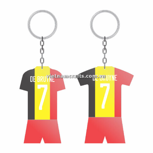 Wholesale World Cup 2022 Qatar Mechadise Buy Bulk Souvenir National Football Team Belgium Kit Kevin De Bruyne Double Sided Acrylic Keychain (1)