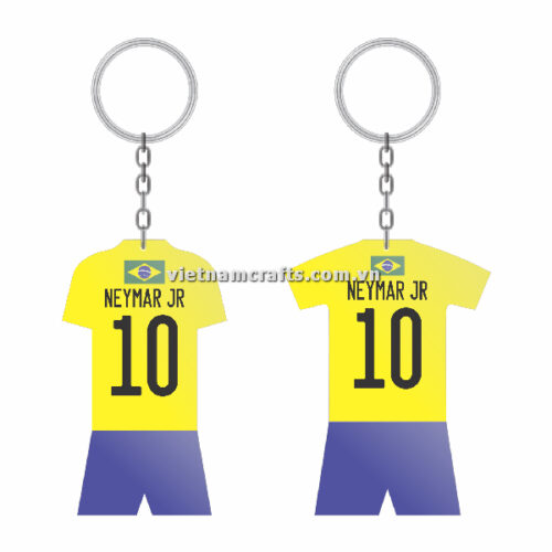 Wholesale World Cup 2022 Qatar Mechadise Buy Bulk Souvenir National Football Team Brazil Kit Neymar Double Sided Acrylic Keychain (1)