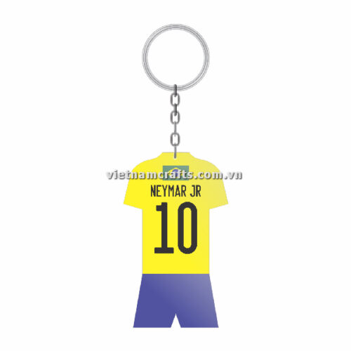 Wholesale World Cup 2022 Qatar Mechadise Buy Bulk Souvenir National Football Team Brazil Kit Neymar Double Sided Acrylic Keychain (2)
