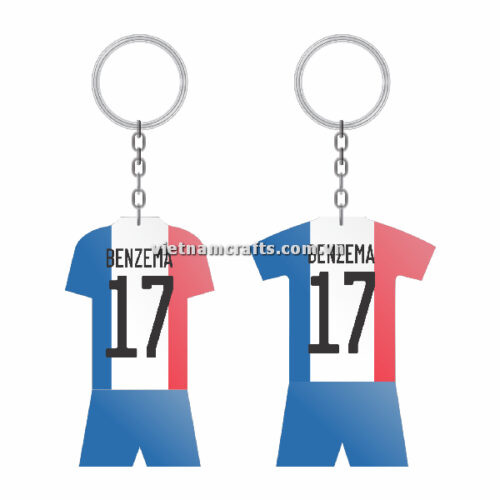 Wholesale World Cup 2022 Qatar Mechadise Buy Bulk Souvenir National Football Team France Kit Benzema Double Sided Acrylic Keychain (1)