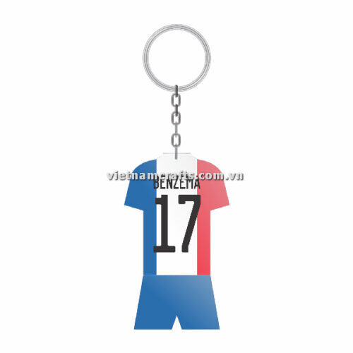 Wholesale World Cup 2022 Qatar Mechadise Buy Bulk Souvenir National Football Team France Kit Benzema Double Sided Acrylic Keychain (2)