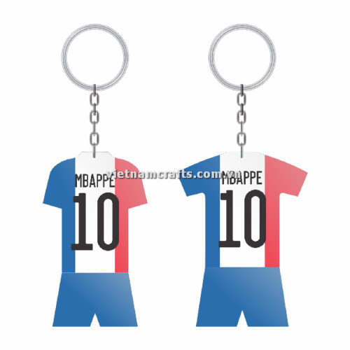 Wholesale World Cup 2022 Qatar Mechadise Buy Bulk Souvenir National Football Team France Kit Mbappe Double Sided Acrylic Keychain (1)