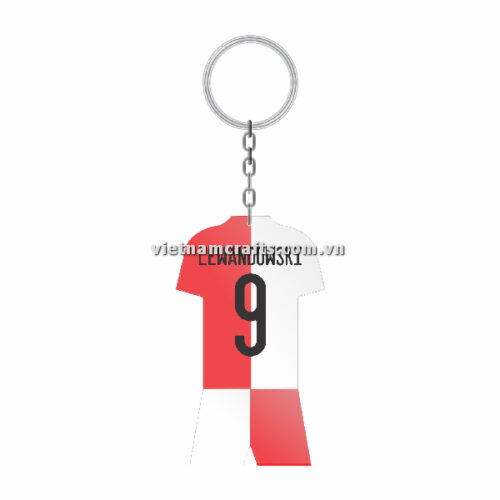 Wholesale World Cup 2022 Qatar Mechadise Buy Bulk Souvenir National Football Team Poland Kit Lewandowski Double Sided Acrylic Keychain (2)