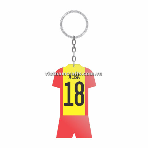 Wholesale World Cup 2022 Qatar Mechadise Buy Bulk Souvenir National Football Team Spain Kit Jordi Alba Double Sided Acrylic Keychain (2)