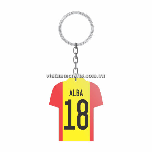 Wholesale World Cup 2022 Qatar Mechadise Buy Bulk Souvenir National Football Team Spain Kit Jordi Alba Double Sided Acrylic Keychain (3)