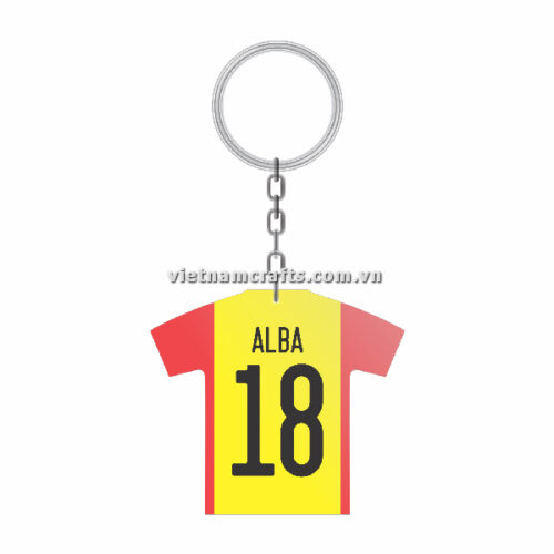 Wholesale World Cup 2022 Qatar Mechadise Buy Bulk Souvenir National Football Team Spain Kit Jordi Alba Double Sided Acrylic Keychain (5)