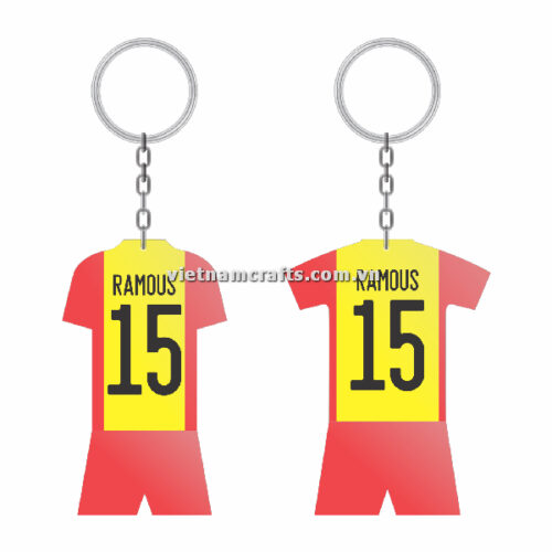 Wholesale World Cup 2022 Qatar Mechadise Buy Bulk Souvenir National Football Team Spain Kit Sergio Ramous Double Sided Acrylic Keychain (1)