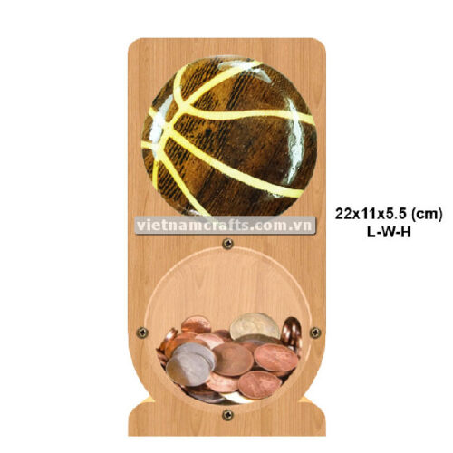 PGB07 Wholesale Scroll Saw Intarsia Wood Art Money Saving Wooden Box Piggy Bank Design Basketball (3)