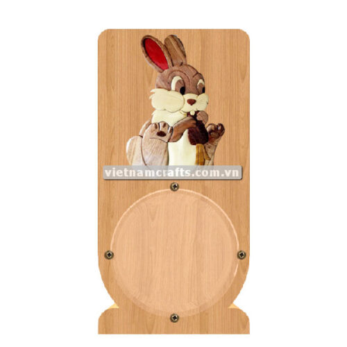 PGB103 Wholesale Scroll Saw Intarsia Wood Art Money Saving Wooden Box Piggy Bank Design Rabbit (2)
