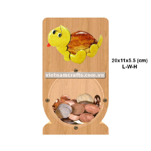 PGB131 Wholesale Scroll Saw Intarsia Wood Art Money Saving Wooden Box Piggy Bank Design Turtle (3)