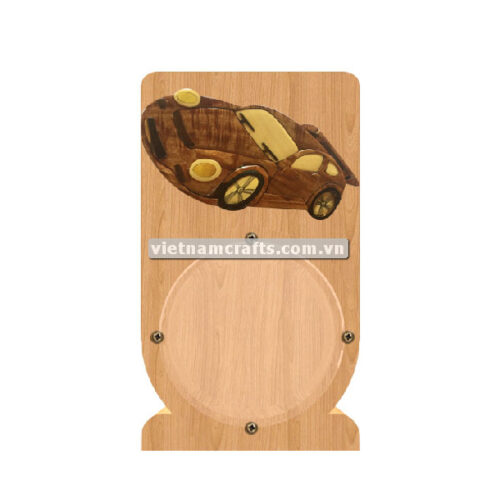 PGB16 Wholesale Scroll Saw Intarsia Wood Art Money Saving Wooden Box Piggy Bank Design Car Toy (3)