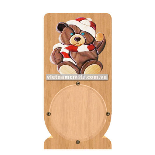 PGB21 Wholesale Scroll Saw Intarsia Wood Art Money Saving Wooden Box Piggy Bank Design Christmas Teddy Bear (5)