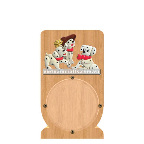 PGB29 Wholesale Scroll Saw Intarsia Wood Art Money Saving Wooden Box Piggy Bank Design Dalmatian Dogs (2)