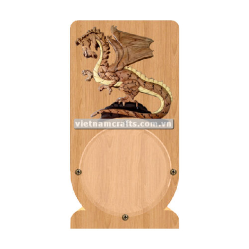 PGB39 Wholesale Scroll Saw Intarsia Wood Art Money Saving Wooden Box Piggy Bank Design Dragon (3)