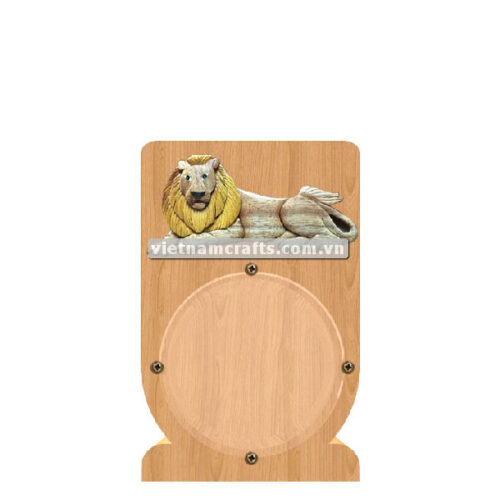 PGB69 Wholesale Scroll Saw Intarsia Wood Art Money Saving Wooden Box Piggy Bank Design Lion 69 (2)