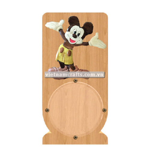 PGB76 Wholesale Scroll Saw Intarsia Wood Art Money Saving Wooden Box Piggy Bank Design Mickey Mouse (2)