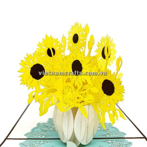 FL28 Buy Custom 3d Pop Up Greeting Cards Thank you Foldable Vanlentine Love Surprised Pop Up Card Sunflower (3)