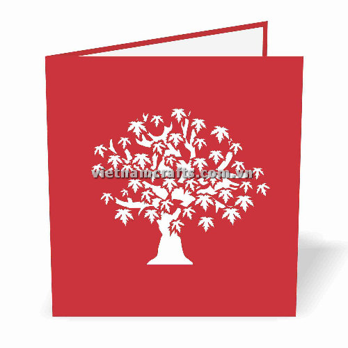 FL33 Buy Custom 3d Pop Up Greeting Cards Thank you Foldable Vanlentine Love Surprised Pop Up Card Maple Tree (1)