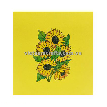 FL36 Buy Custom 3d Pop Up Greeting Cards Thank you Foldable Vanlentine Love Surprised Pop Up Card sunflowers-garden (3)