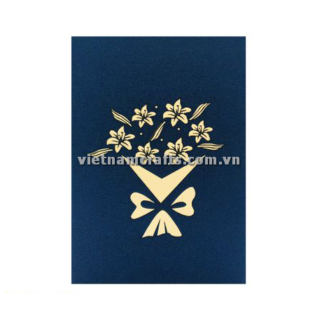 FL40 Buy Custom 3d Pop Up Greeting Cards Thank you Foldable Vanlentine Love Surprised Pop Up Card lily (2)