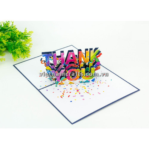 FL52 Buy Custom 3d Pop Up Greeting Cards Thank you Foldable Vanlentine Love Surprised Pop Up Card Thank you (1)
