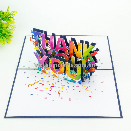FL52 Buy Custom 3d Pop Up Greeting Cards Thank you Foldable Vanlentine Love Surprised Pop Up Card Thank you (3)