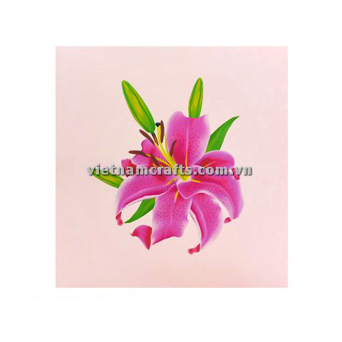FL53 Buy Custom 3d Pop Up Greeting Cards Thank you Foldable Vanlentine Love Surprised Pop Up Card lily-bloom (2)